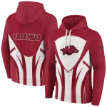arkansas razorbacks concentric lines red black hoodie best selling