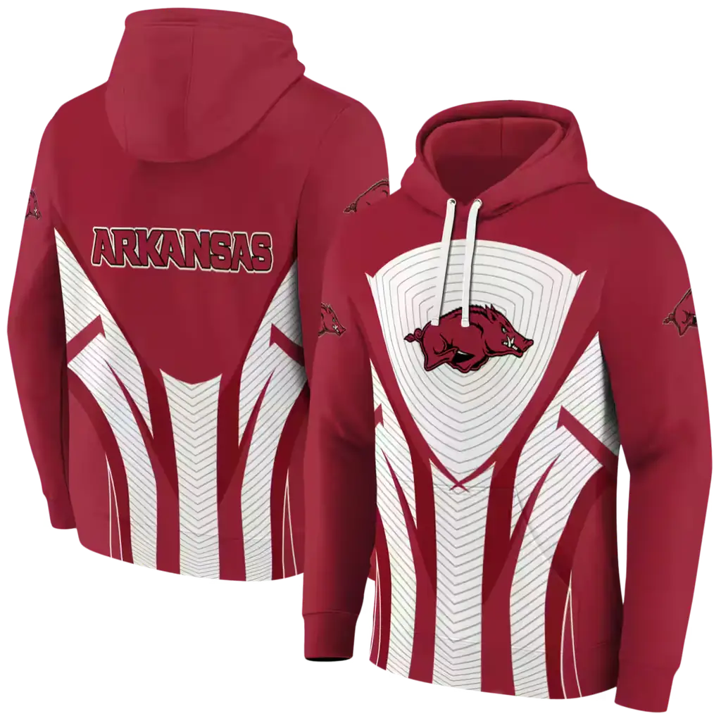 arkansas razorbacks concentric lines red black hoodie fashion forward arkansas razorbacks concentric lines red black hoodie fashion forward