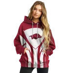 arkansas razorbacks concentric lines red black hoodie best selling