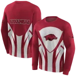 arkansas razorbacks concentric lines red black hoodie best selling