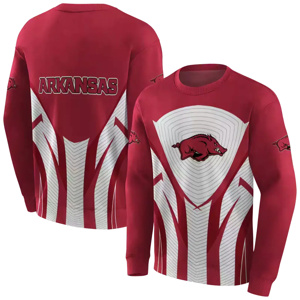 arkansas razorbacks concentric lines red black hoodie premium grade arkansas razorbacks concentric lines red black hoodie premium grade