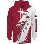 arkansas razorbacks dynamic slash red white hoodie best selling