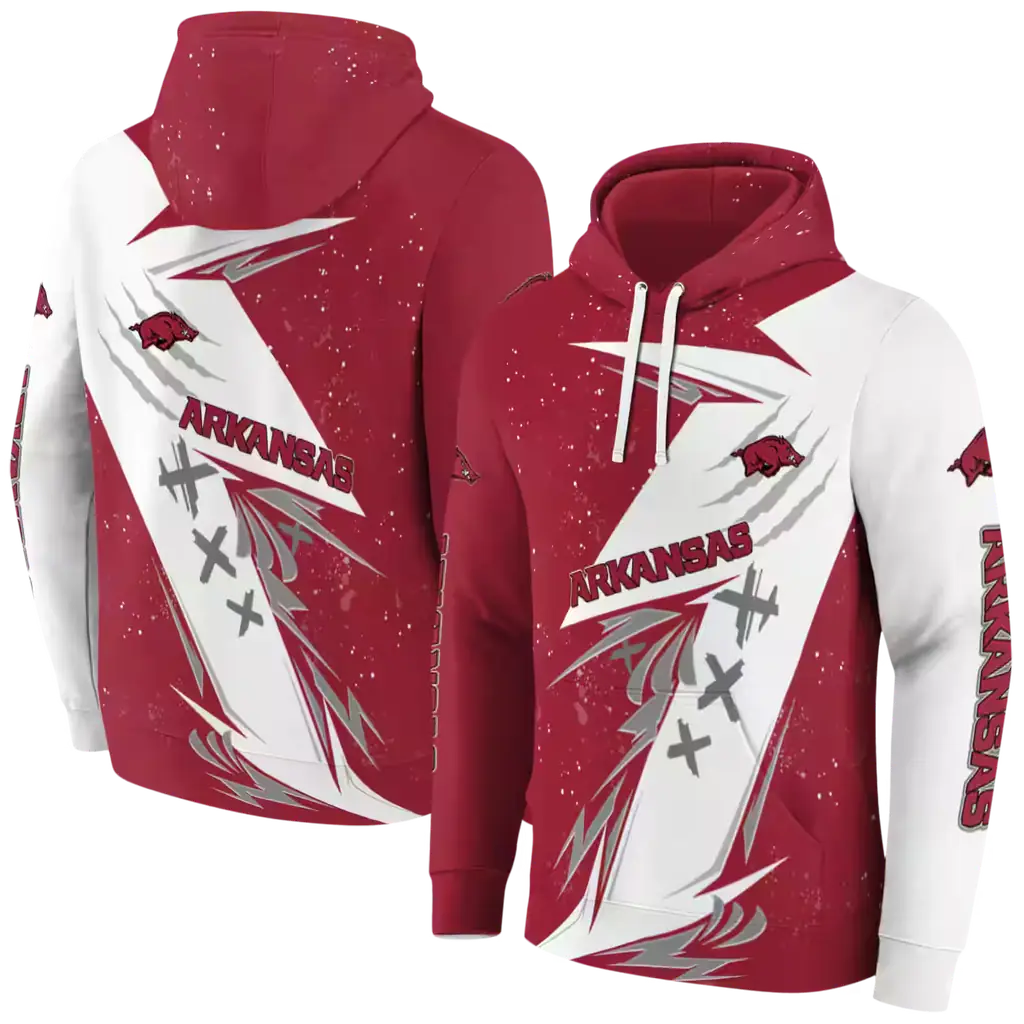 arkansas razorbacks dynamic slash red white hoodie fashion forward arkansas razorbacks dynamic slash red white hoodie fashion forward