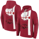 arkansas razorbacks football heartbeat red hoodie best selling