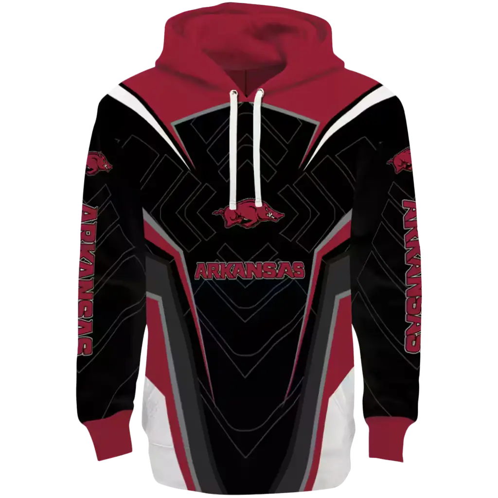 arkansas razorbacks futuristic pattern red black hoodie best selling arkansas razorbacks futuristic pattern red black hoodie best selling