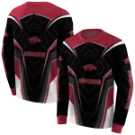arkansas razorbacks futuristic pattern red black hoodie best selling