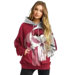 arkansas razorbacks graphic punisher red white hoodie best selling