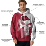 arkansas razorbacks graphic punisher red white hoodie best selling