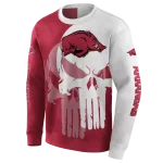 arkansas razorbacks graphic punisher red white hoodie best selling
