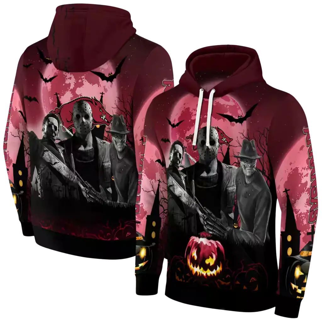 arkansas razorbacks halloween vibes red black hoodie fashion forward arkansas razorbacks halloween vibes red black hoodie fashion forward