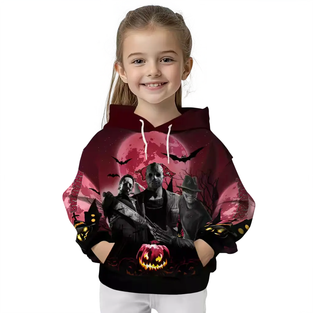 arkansas razorbacks halloween vibes red black hoodie top rated arkansas razorbacks halloween vibes red black hoodie top rated