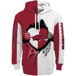 arkansas razorbacks heartbeat graphic red hoodie best selling