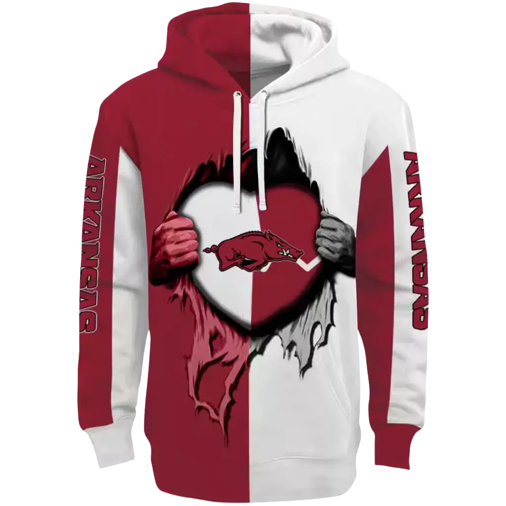 arkansas razorbacks heartbeat graphic red hoodie best selling arkansas razorbacks heartbeat graphic red hoodie best selling