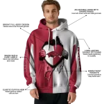 arkansas razorbacks heartbeat graphic red hoodie best selling