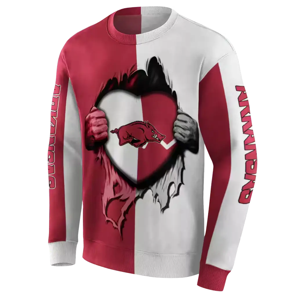 arkansas razorbacks heartbeat graphic red hoodie new arrival arkansas razorbacks heartbeat graphic red hoodie new arrival