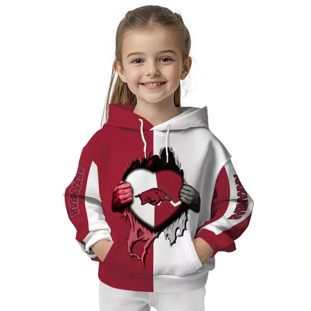 arkansas razorbacks heartbeat graphic red hoodie top rated arkansas razorbacks heartbeat graphic red hoodie top rated