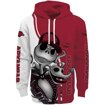 arkansas razorbacks jack skellington red hoodie best selling