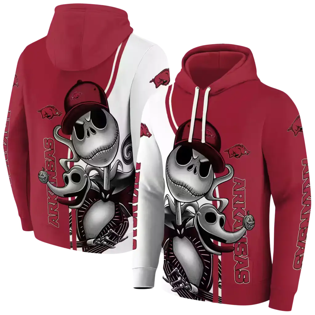 arkansas razorbacks jack skellington red hoodie fashion forward arkansas razorbacks jack skellington red hoodie fashion forward