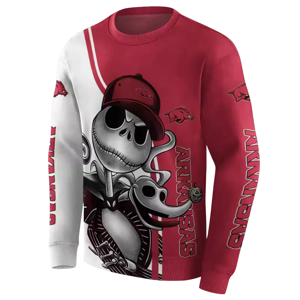 arkansas razorbacks jack skellington red hoodie new arrival arkansas razorbacks jack skellington red hoodie new arrival