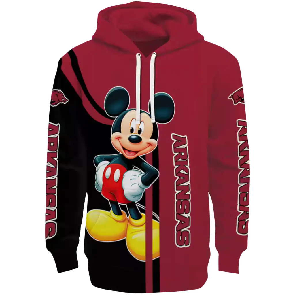 arkansas razorbacks mickey mouse red black hoodie best selling arkansas razorbacks mickey mouse red black hoodie best selling