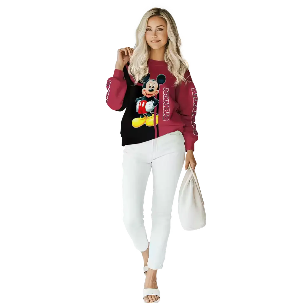 arkansas razorbacks mickey mouse red black hoodie trendy arkansas razorbacks mickey mouse red black hoodie trendy