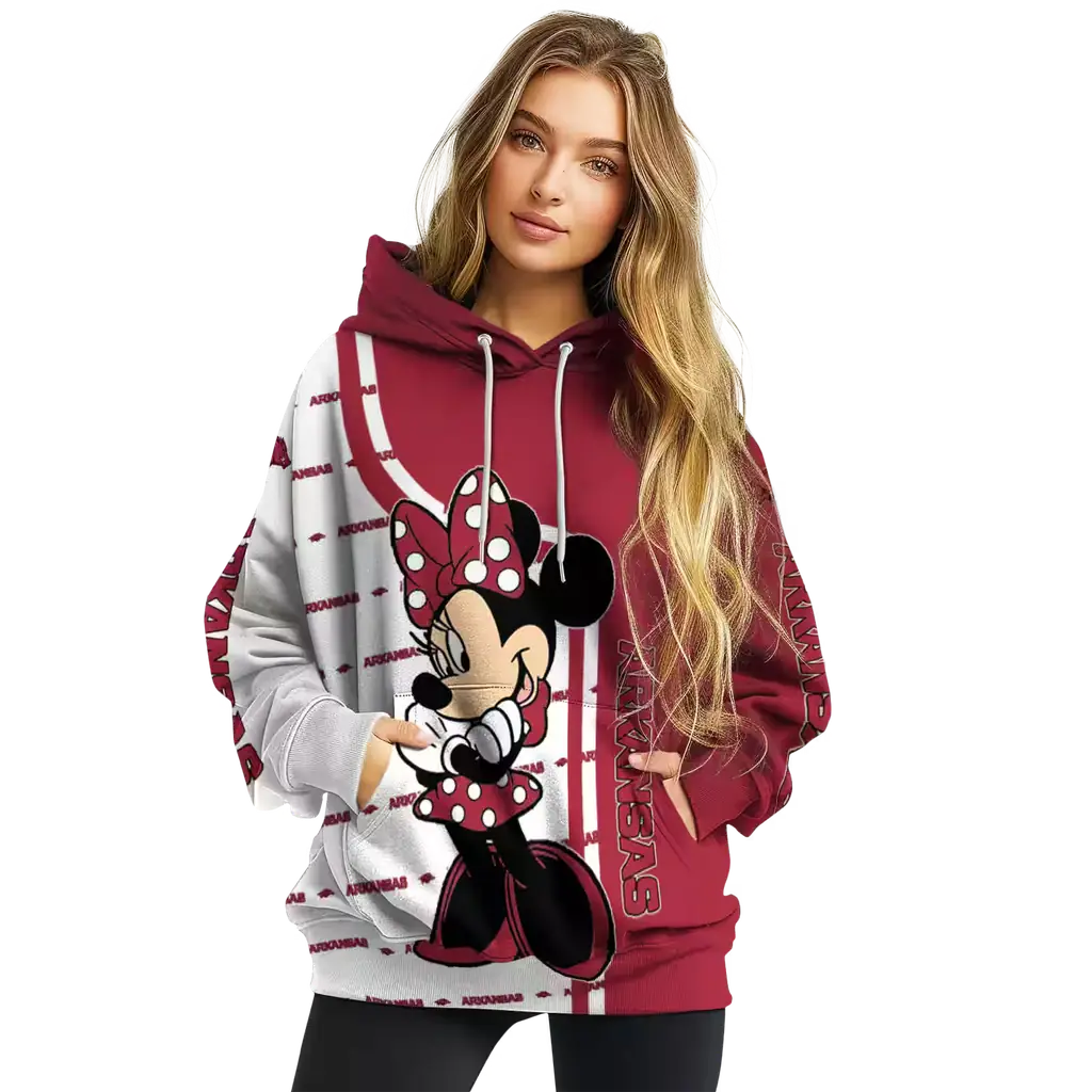 arkansas razorbacks minnie mouse red hoodie high quality arkansas razorbacks minnie mouse red hoodie high quality