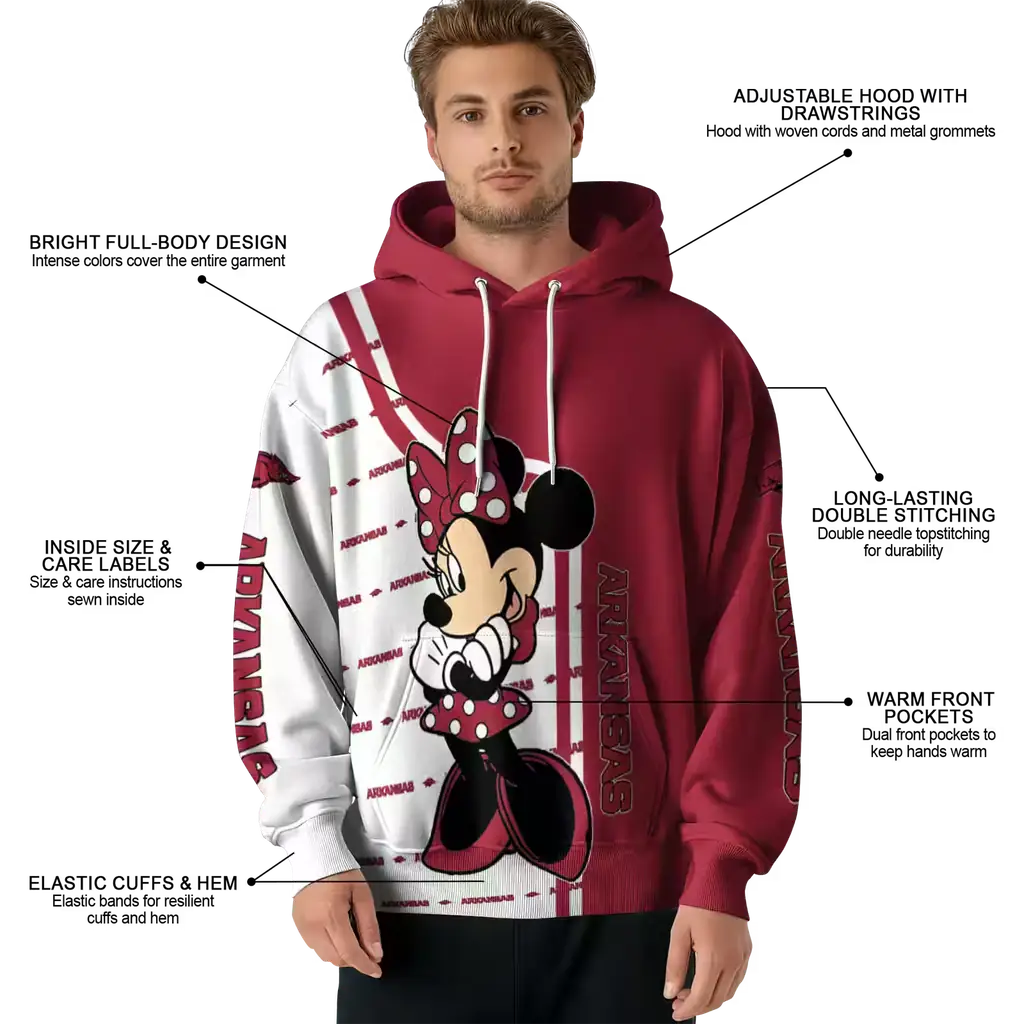 arkansas razorbacks minnie mouse red hoodie latest model arkansas razorbacks minnie mouse red hoodie latest model