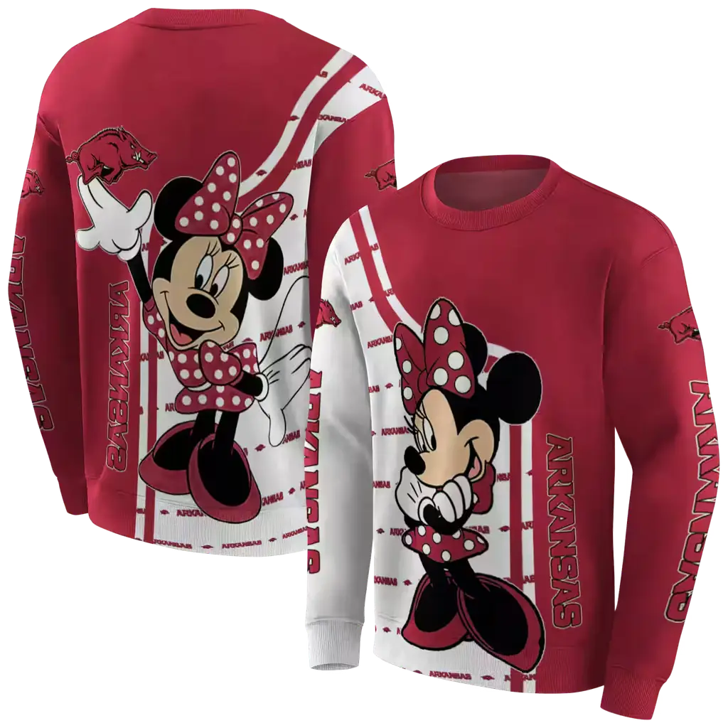 arkansas razorbacks minnie mouse red hoodie premium grade arkansas razorbacks minnie mouse red hoodie premium grade