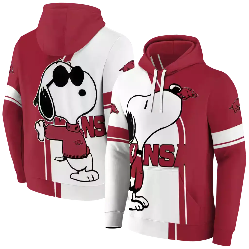 arkansas razorbacks playful snoopy red hoodie fashion forward arkansas razorbacks playful snoopy red hoodie fashion forward