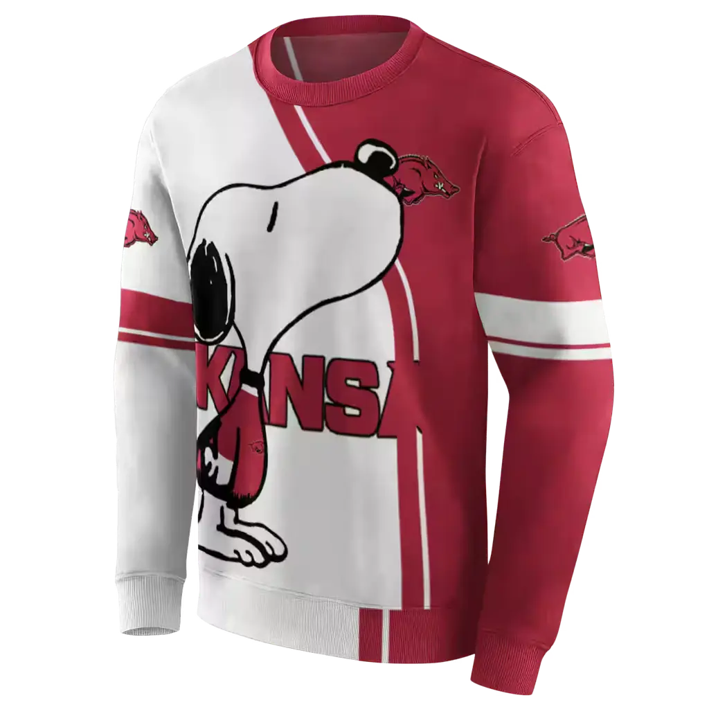 arkansas razorbacks playful snoopy red hoodie new arrival arkansas razorbacks playful snoopy red hoodie new arrival