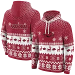 arkansas razorbacks reindeer motif red hoodie best selling