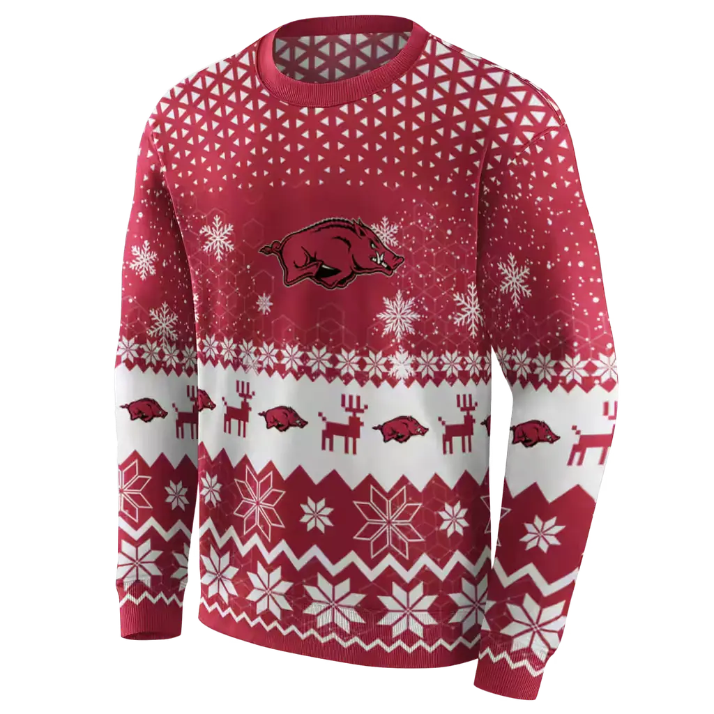 arkansas razorbacks reindeer motif red hoodie new arrival arkansas razorbacks reindeer motif red hoodie new arrival