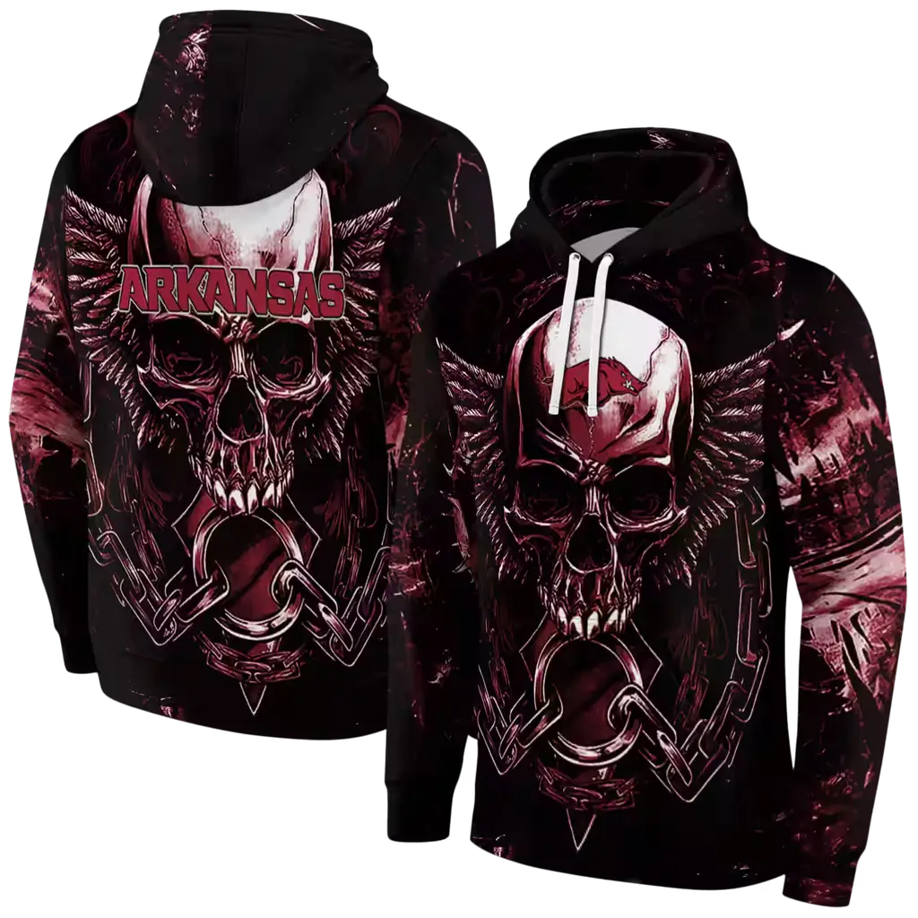 arkansas razorbacks skull artwork red black hoodie fashion forward arkansas razorbacks skull artwork red black hoodie fashion forward
