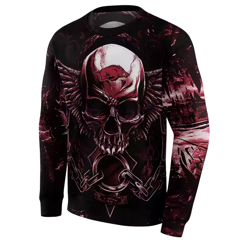 arkansas razorbacks skull artwork red black hoodie new arrival arkansas razorbacks skull artwork red black hoodie new arrival