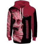arkansas razorbacks skull motif red black hoodie best selling