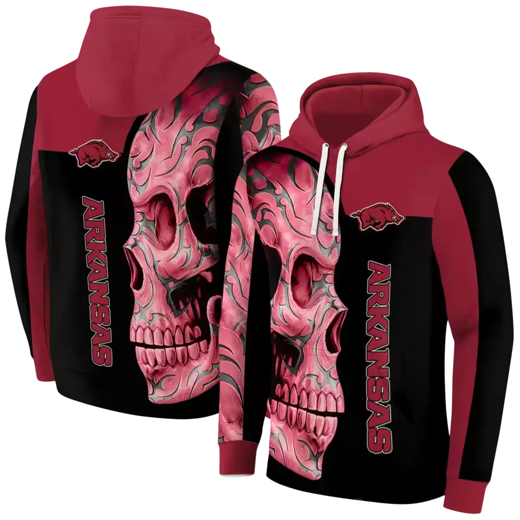 arkansas razorbacks skull motif red black hoodie fashion forward arkansas razorbacks skull motif red black hoodie fashion forward