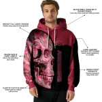 arkansas razorbacks skull motif red black hoodie best selling