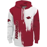arkansas razorbacks splatter effect red hoodie best selling