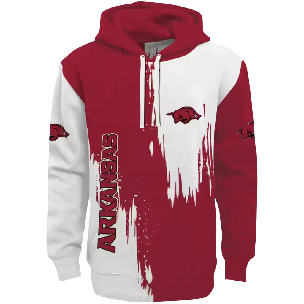 arkansas razorbacks splatter effect red hoodie best selling arkansas razorbacks splatter effect red hoodie best selling