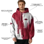 arkansas razorbacks splatter effect red hoodie best selling