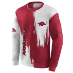 arkansas razorbacks splatter effect red hoodie best selling