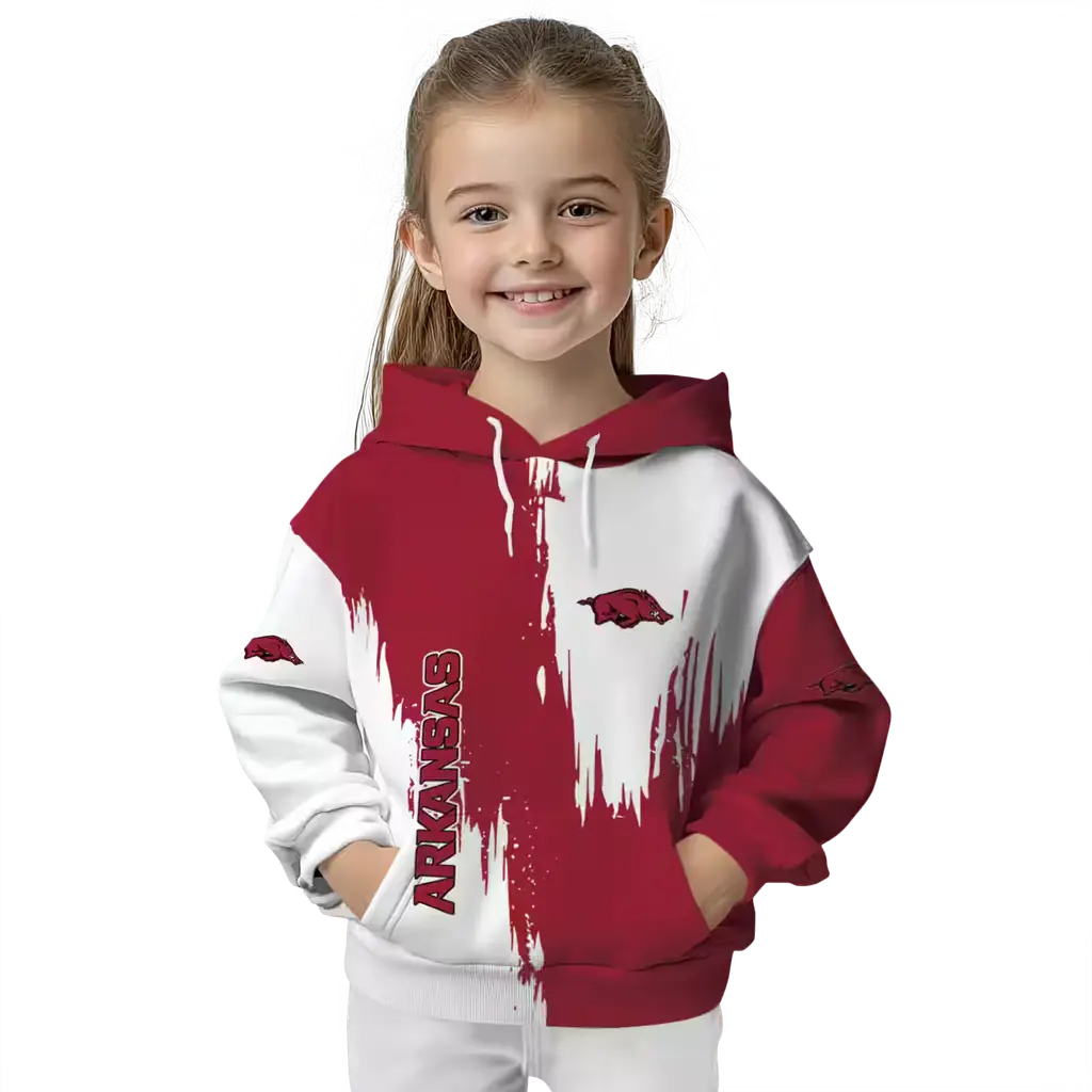 arkansas razorbacks splatter effect red hoodie top rated arkansas razorbacks splatter effect red hoodie top rated