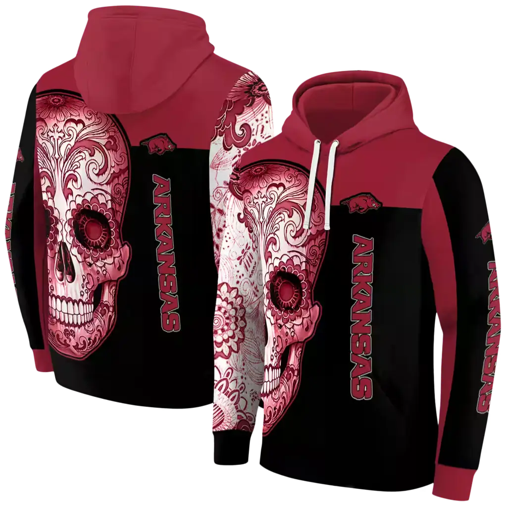 arkansas razorbacks sugar skull red black hoodie fashion forward arkansas razorbacks sugar skull red black hoodie fashion forward