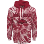 arkansas razorbacks tie dye pattern red hoodie best selling