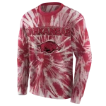 arkansas razorbacks tie dye pattern red hoodie best selling