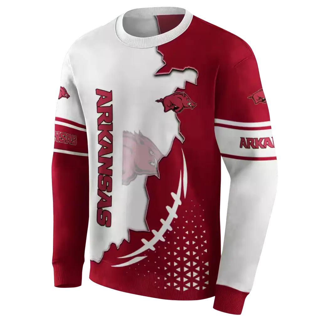 arkansas razorbacks triangular pattern red white hoodie new arrival arkansas razorbacks triangular pattern red white hoodie new arrival