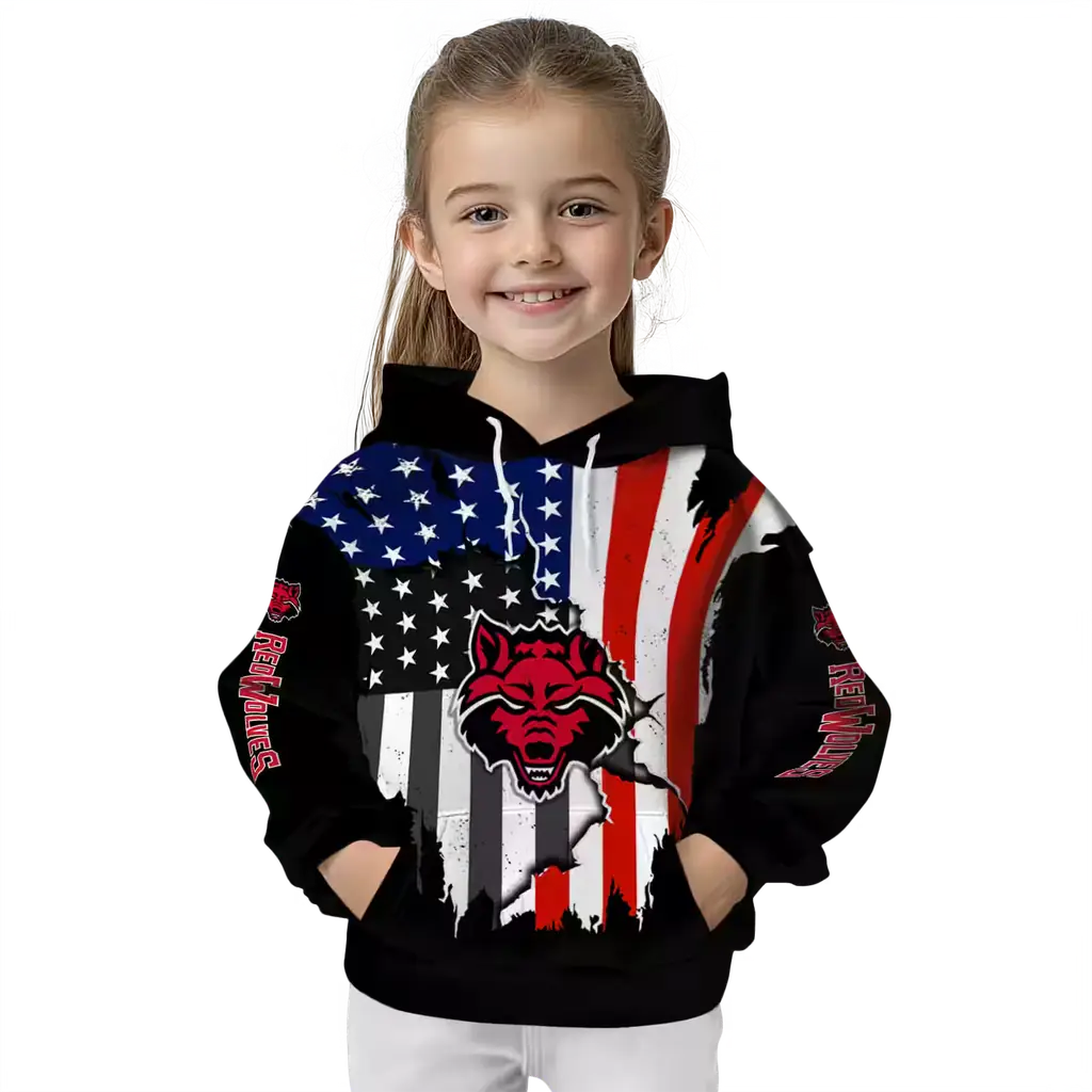 arkansas state red wolves american pride black hoodie top rated arkansas state red wolves american pride black hoodie top rated