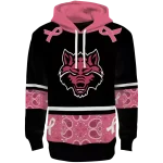 arkansas state red wolves awareness ribbon black pink hoodie best selling