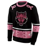 arkansas state red wolves awareness ribbon black pink hoodie best selling