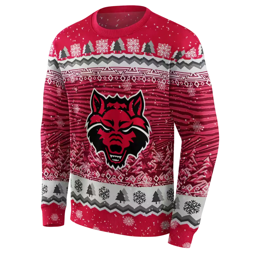 arkansas state red wolves christmas trees scarlet hoodie new arrival arkansas state red wolves christmas trees scarlet hoodie new arrival